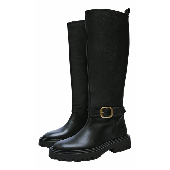 Zara NWT Black Boots With Side Buckle - Picture 8 of 11